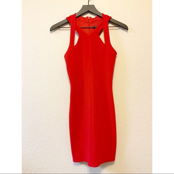 topshop red bodycon dress